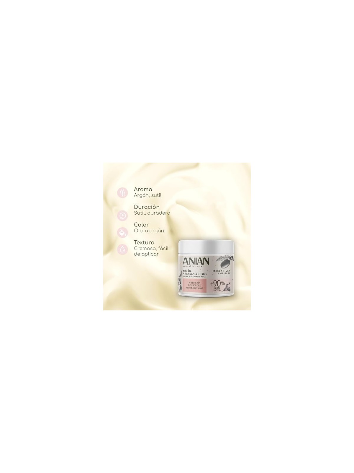 Maschera capelli Anian ARGï¿½ï¿½N nutrizione e morbidezza 350ml donna