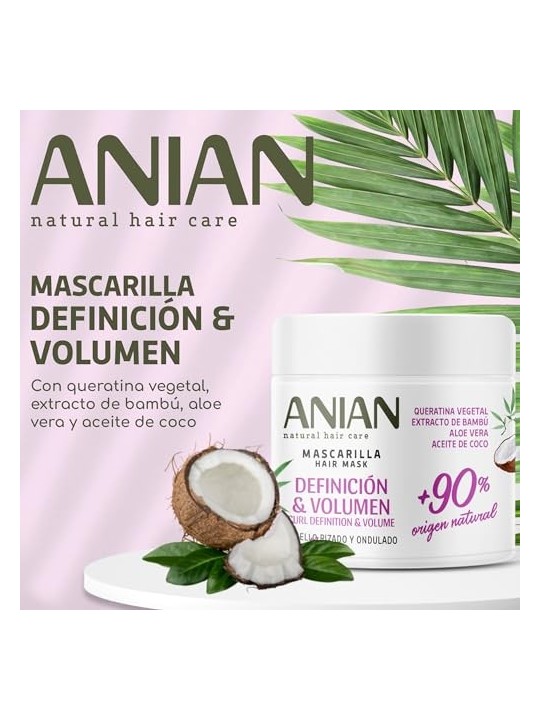 Anian DEFINIZIONE e VOLUME maschera di cheratina vegetale 350ml per donna