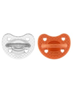 CHICCO Physioforma Luxe ciuccio in silicone 1636m Arancione Incolore 2 pz