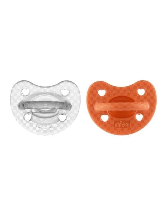 CHICCO Physioforma Luxe ciuccio in silicone 1636m Arancione Incolore 2 pz