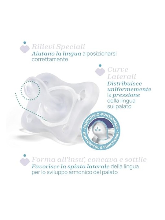 CHICCO Physioforma Luxe ciuccio in silicone 1636m Arancione Incolore 2 pz