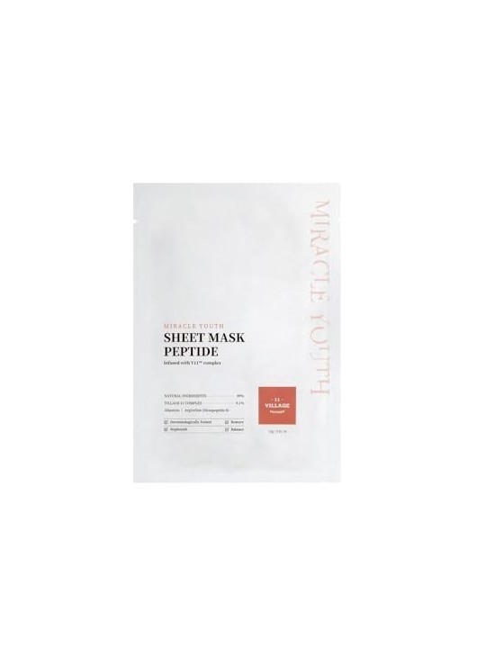 Maschera in foglio Village 11 MIRACLE YOUTH peptide 23 gr donna
