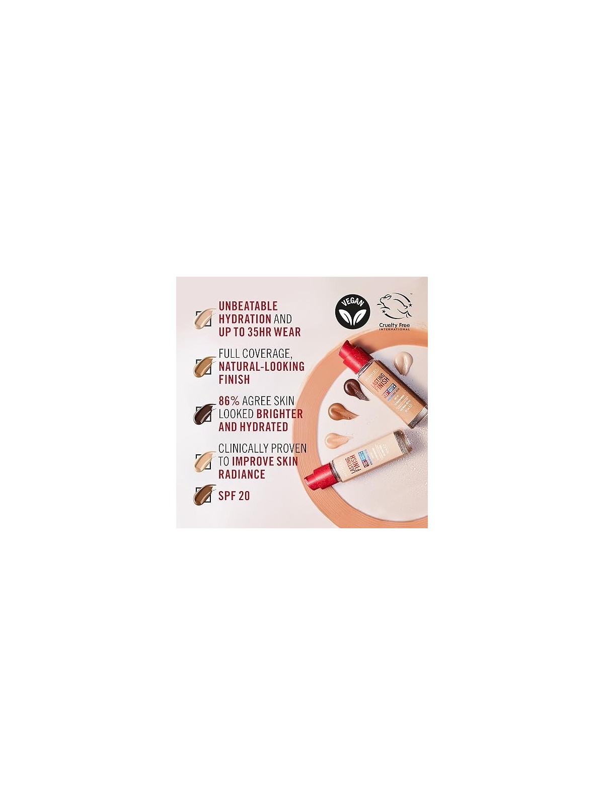 Rimmel Finitura duratura Fondotinta 35H SPF20 30 ml donna 103 True Ivory