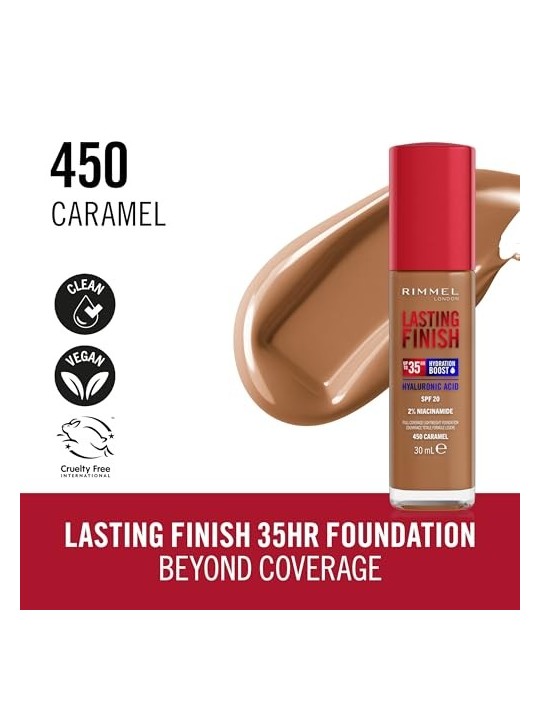 Rimmel London LASTING FINISH boost di idratazione SPF20 450Caramello 30ml donna