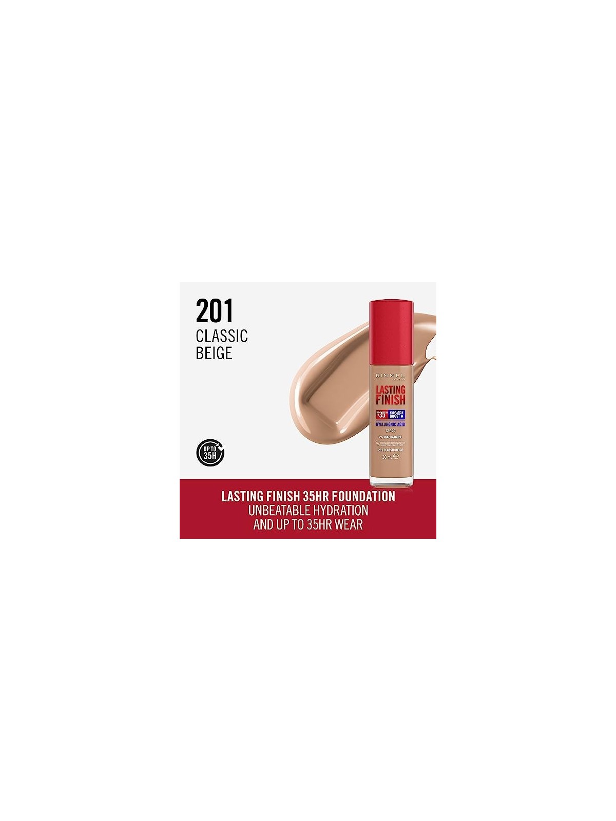 Rimmel Finitura duratura Fondotinta 35H SPF20 30 ml donna 201 Classic Beige