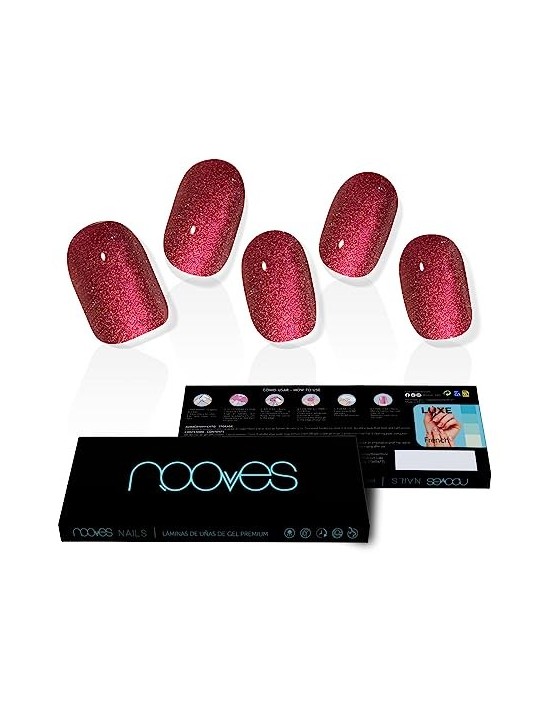 Unghie in gel premium glitter rosso rubino