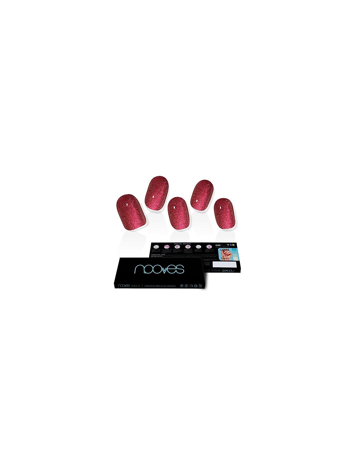 Unghie in gel premium glitter rosso rubino