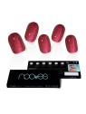 Unghie in gel premium glitter rosso rubino