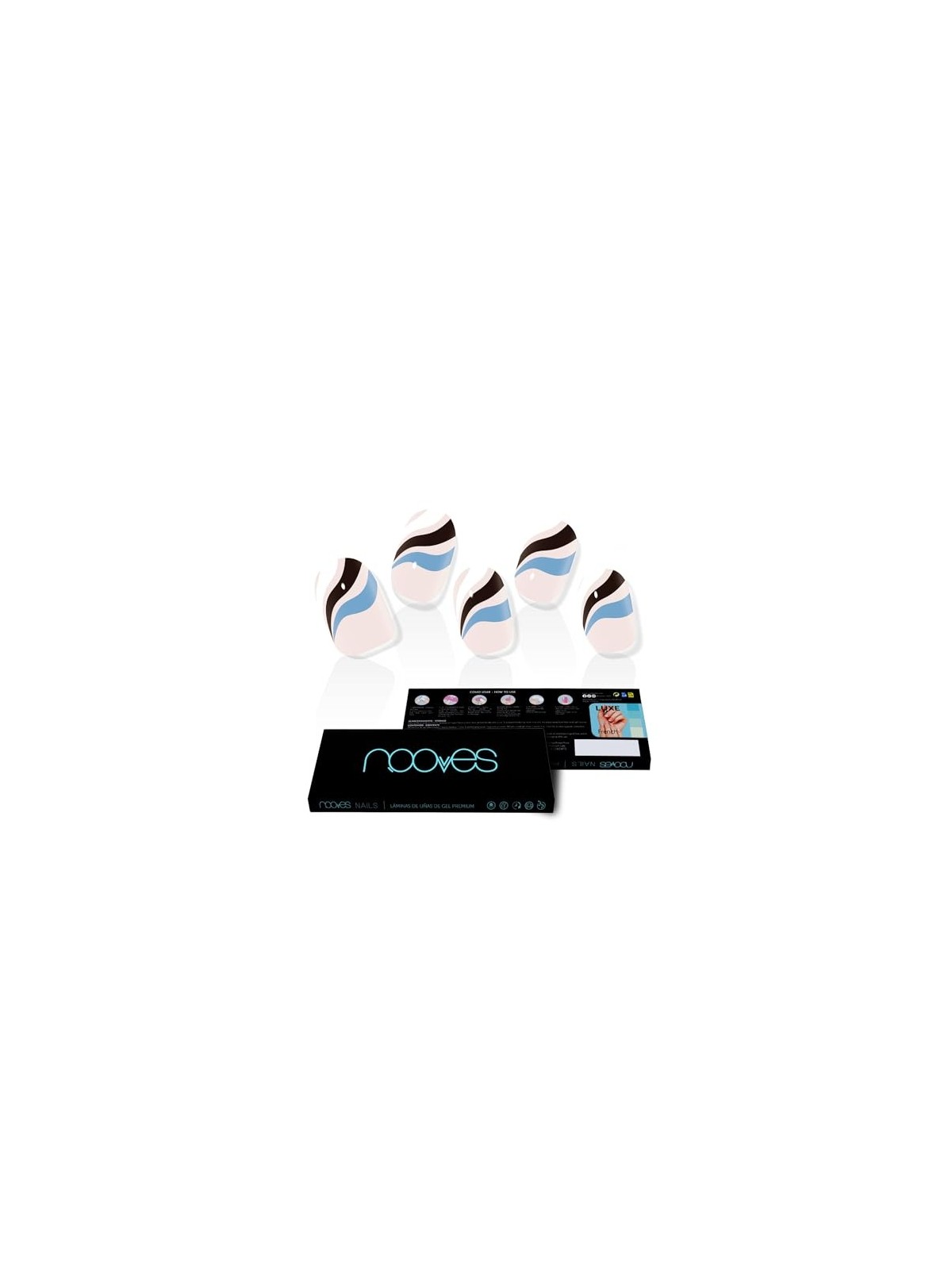 Nooves Lamine per Unghie in Gel Premium Glam Flusso Corrente 20 U unisex