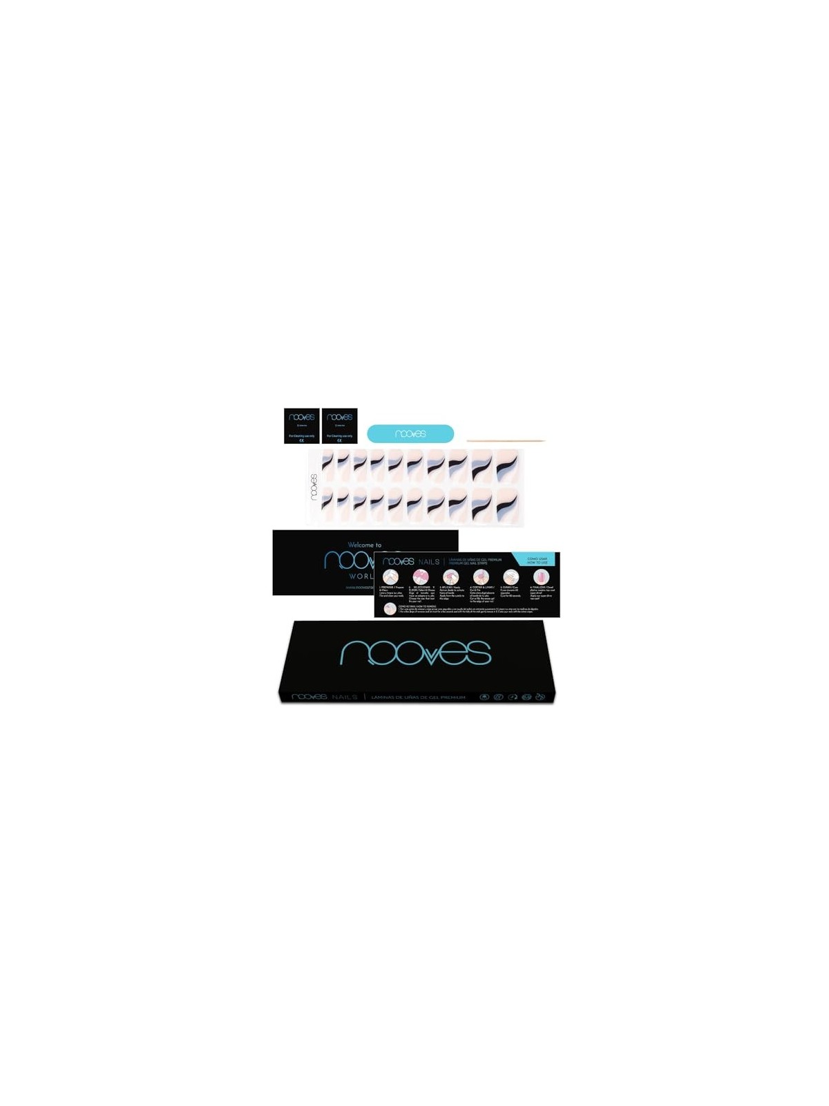 Nooves Lamine per Unghie in Gel Premium Glam Flusso Corrente 20 U unisex