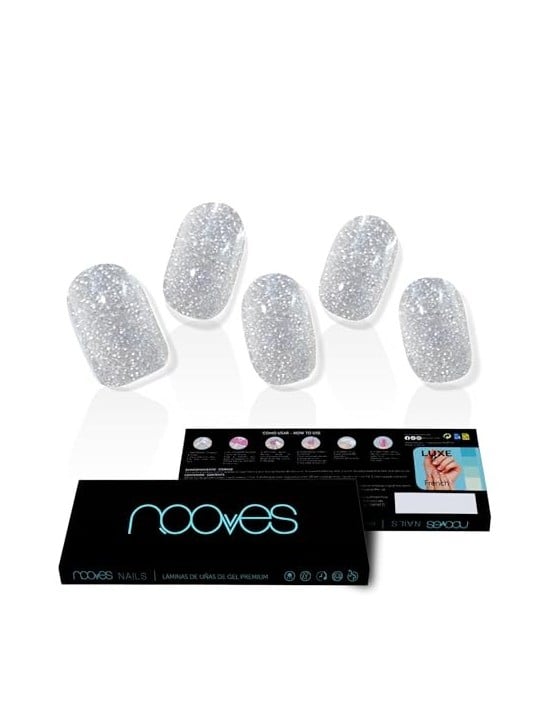Nooves Lamine per Unghie in Gel Dazzling Diva Premium Glam Glitter Grigio 20 U unisex