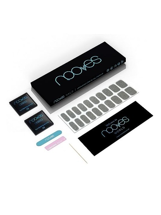 Nooves Lamine per Unghie in Gel Dazzling Diva Premium Glam Glitter Grigio 20 U unisex