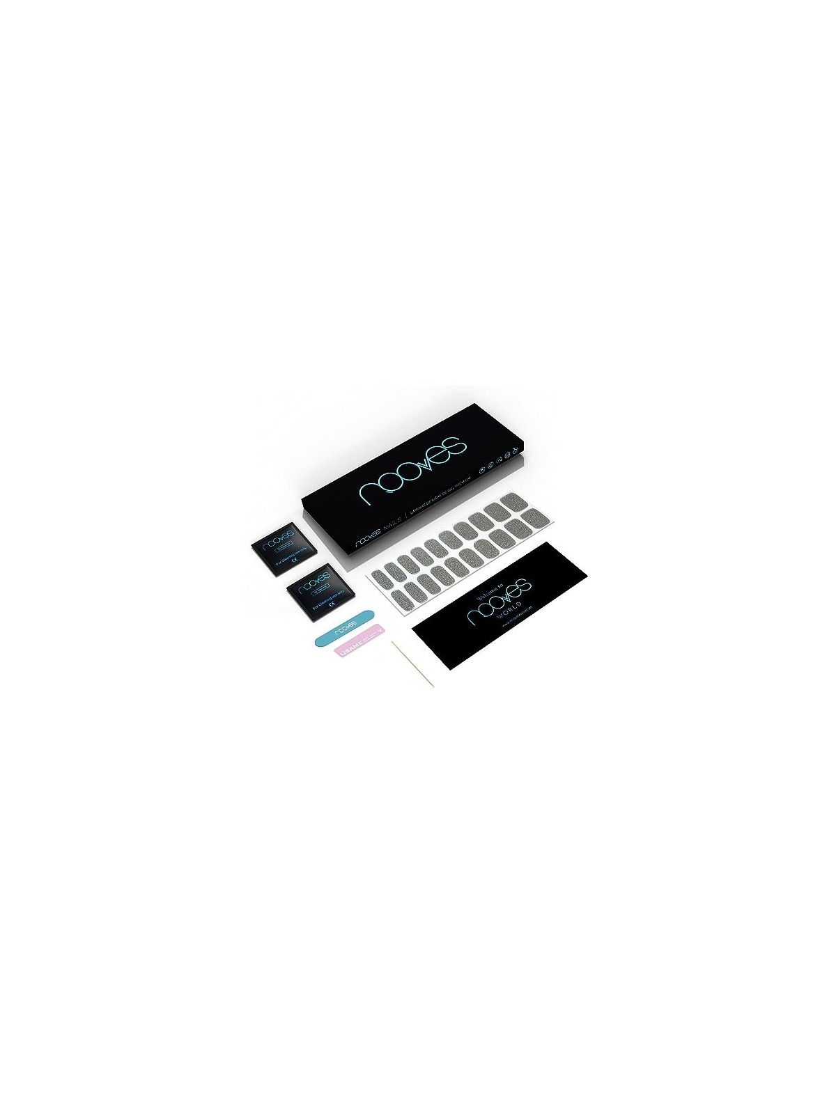 Nooves Lamine per Unghie in Gel Dazzling Diva Premium Glam Glitter Grigio 20 U unisex