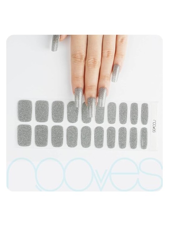 Nooves Lamine per Unghie in Gel Dazzling Diva Premium Glam Glitter Grigio 20 U unisex