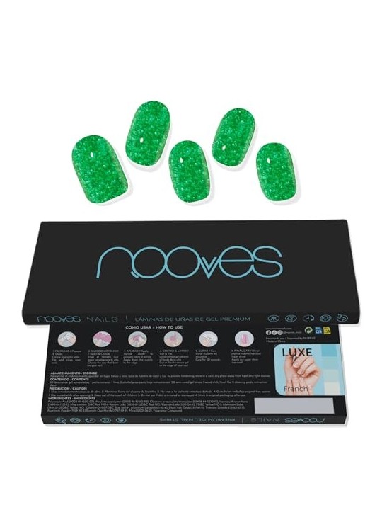 Nooves Lamine per Unghie in Gel con Glitter Glam Verde Jade 20 U unisex