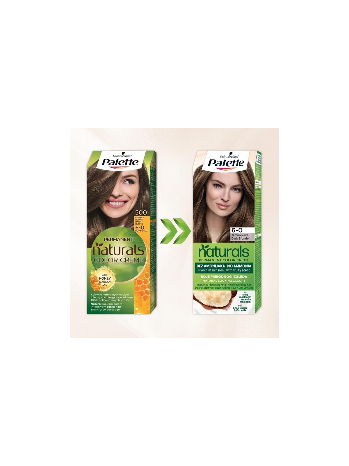 PALETTE Tinta per capelli Permanent Naturals Color Creme con miele e olio di argan 500 60 Biondo scuro