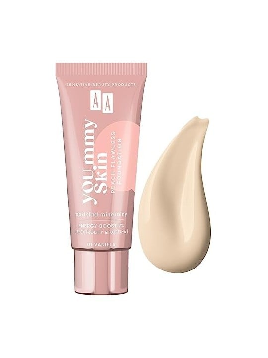 Fondotinta minerale AA Yoummy Skin Peach Flawless Foundation 01 Vanilla 30ml