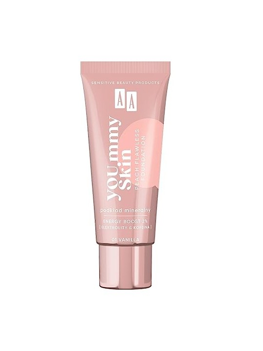 Fondotinta minerale AA Yoummy Skin Peach Flawless Foundation 01 Vanilla 30ml
