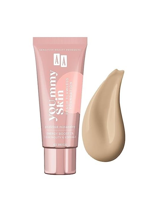 Fondotinta minerale AA Yoummy Skin Peach Flawless Foundation 03 Beige 30ml
