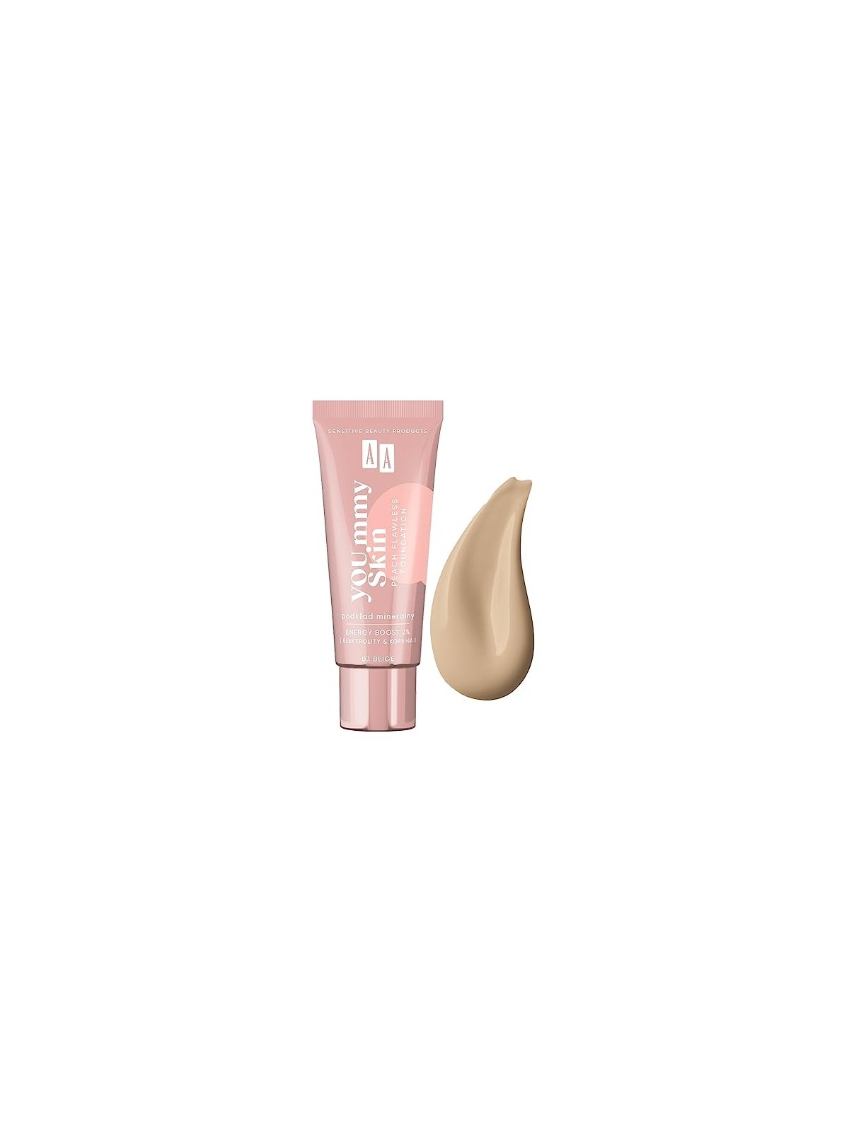 Fondotinta minerale AA Yoummy Skin Peach Flawless Foundation 03 Beige 30ml