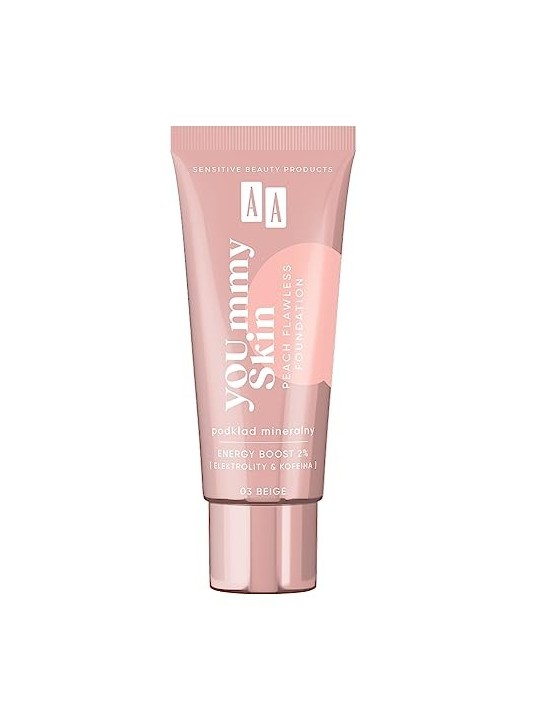 Fondotinta minerale AA Yoummy Skin Peach Flawless Foundation 03 Beige 30ml