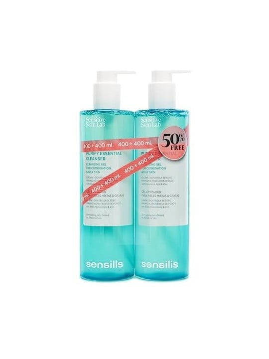 Sensilis PURIFY ESSENTIAL CLEANSER gel detergente 2 x 400ml donna