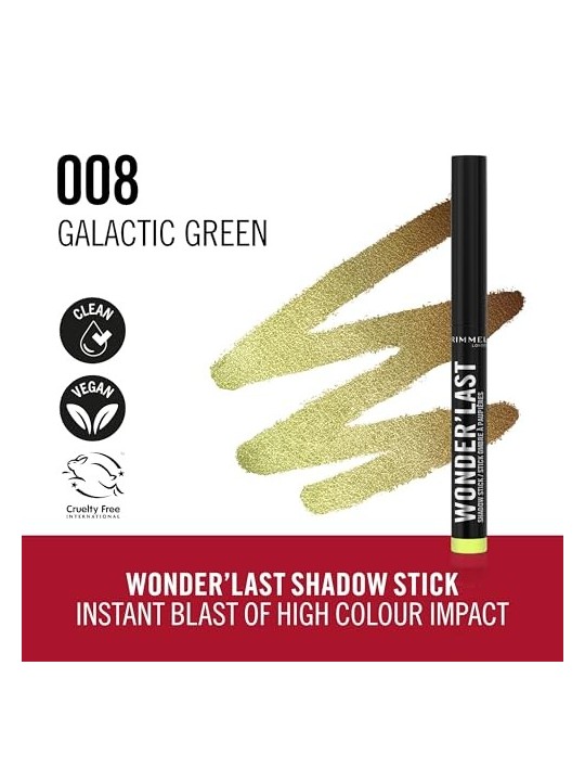 Ombretto Stick Rimmel WonderLast 164 g donna 008 Galactic Green