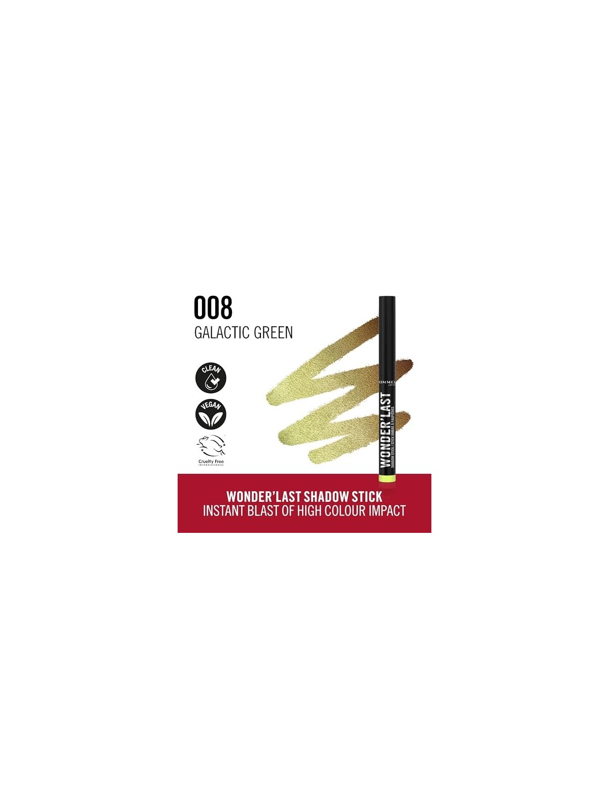 Ombretto Stick Rimmel WonderLast 164 g donna 008 Galactic Green
