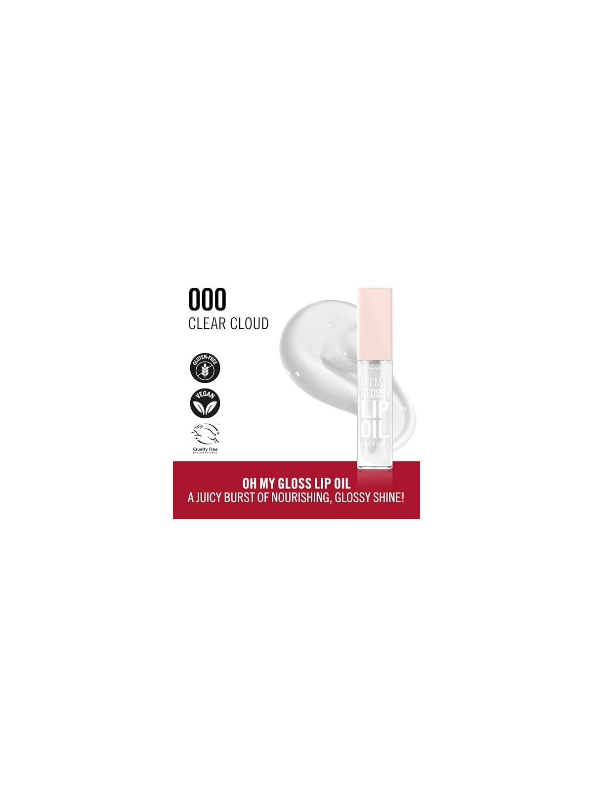 Rimmel Oh mio Gloss Lip Oil Olio labbra idratante 45 ml donna 000 Clear Cloud