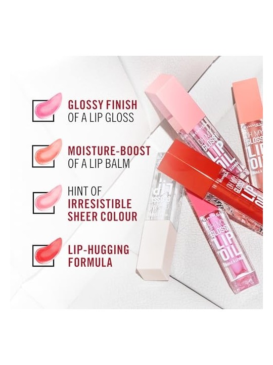 Rimmel Oh mio Gloss Lip Oil Olio labbra idratante 45 ml donna 000 Clear Cloud