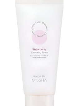 Schiuma detergente viso profonda alla fragola