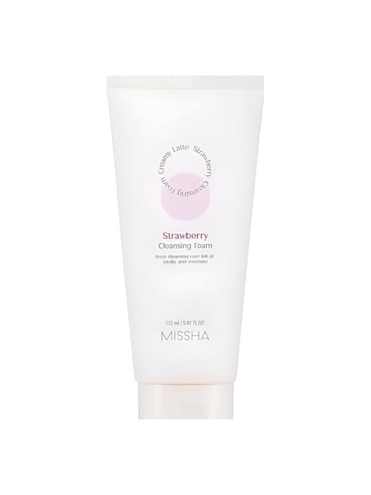 Schiuma detergente viso profonda alla fragola