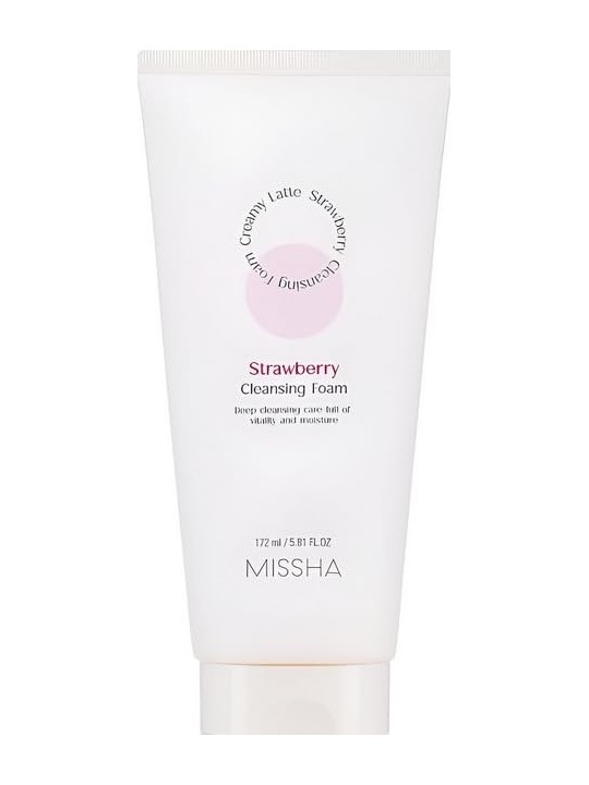 Schiuma detergente viso profonda alla fragola