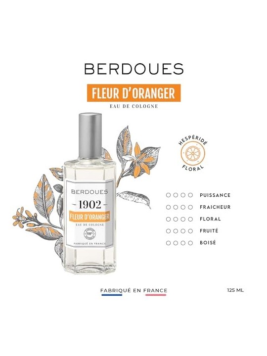BERDOUES Fleur DOranger Eau de cologne spray 125ml