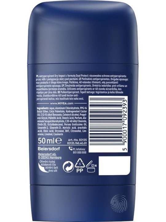 NIVEA Men Dry Impact stick antitraspirante 50ml