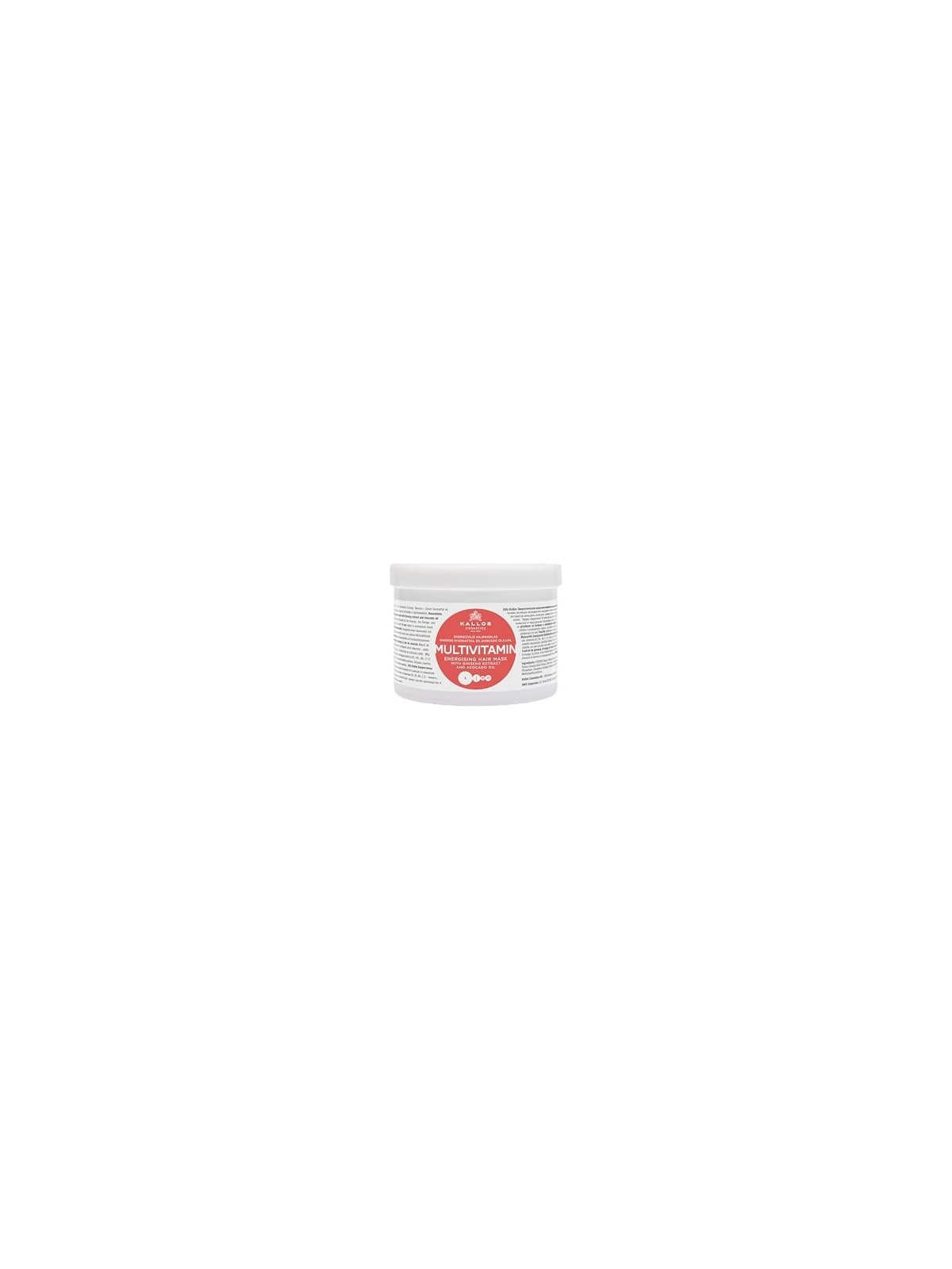 Kallos Multivitaminico con estratto di Ginseng e maschera per capelli allavocado donna 500ml
