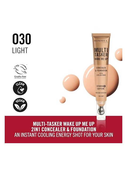 Rimmel Multi Tasker Wake Me Up Correttore e Fondotinta Correttore 20 ml donna 030 Light