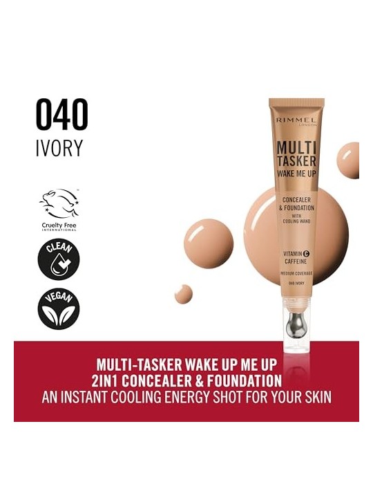 Rimmel Multi Tasker Wake Me Up Correttore e Fondotinta Ivory