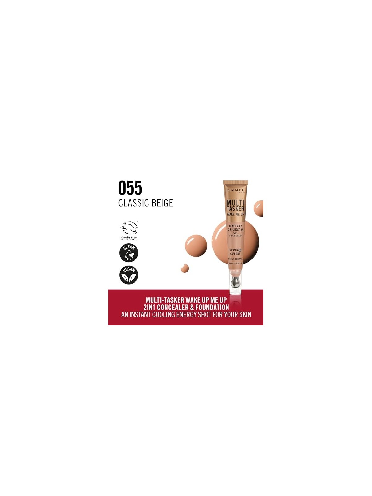 Rimmel Multi Tasker Wake Me Up Correttore e Fondotinta Correttore 20 ml donna 055 Classic Beige