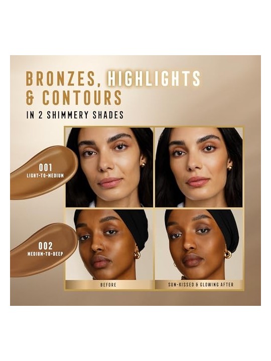 Max Factor Miracle Pure Golden Glow Bronzer Terra abbronzante 15 ml donna 001 LightToMedium
