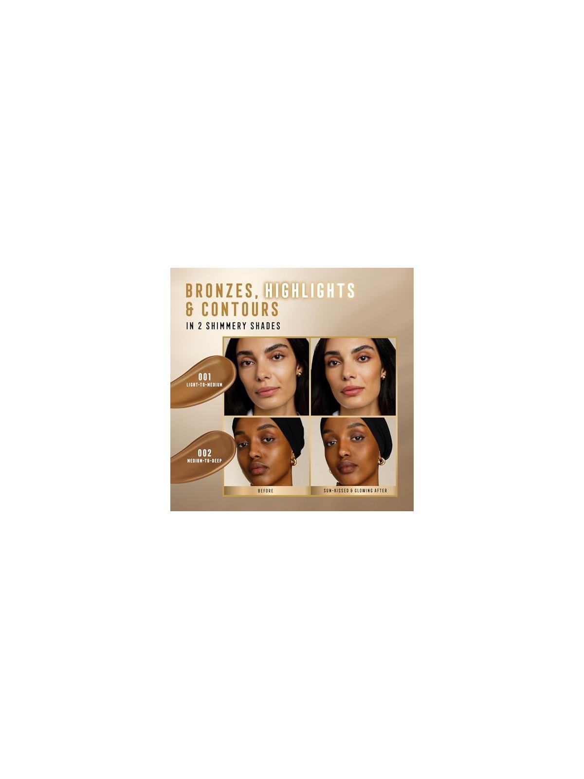 Max Factor Miracle Pure Golden Glow Bronzer Terra abbronzante 15 ml donna 001 LightToMedium