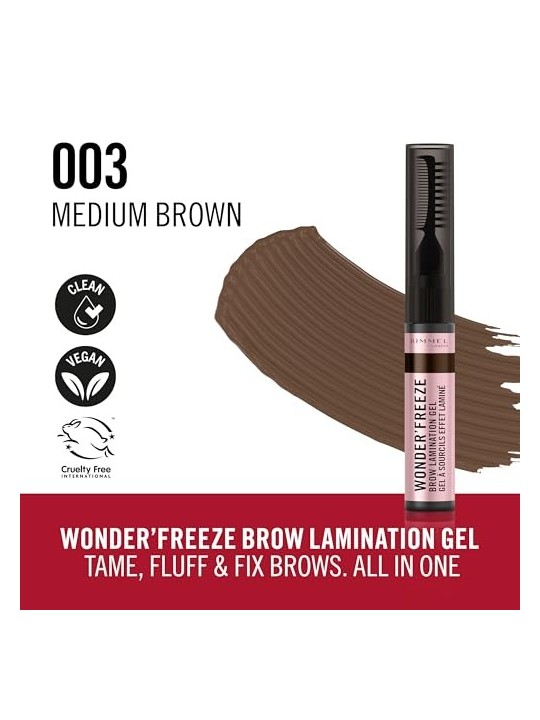 Gel per sopracciglia Rimmel Wonder'Freeze 003 Medium Brown