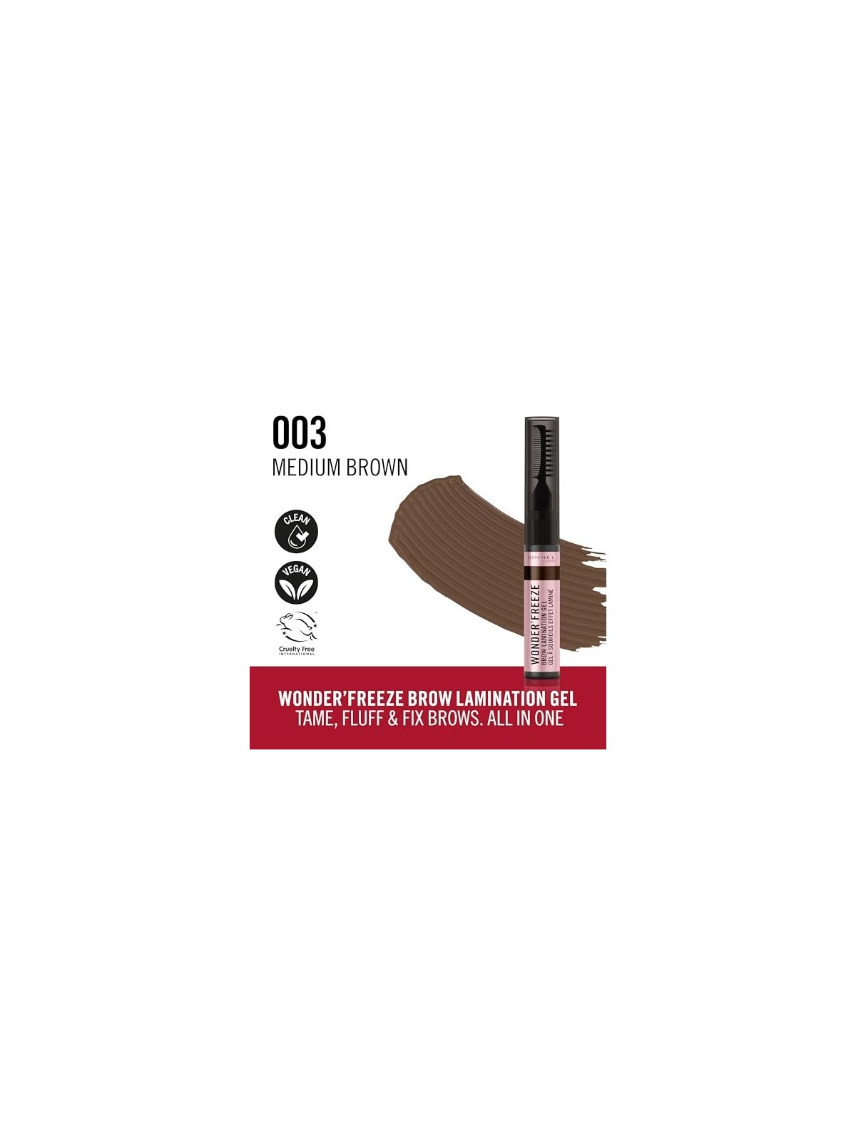 Gel per sopracciglia Rimmel Wonder'Freeze 003 Medium Brown