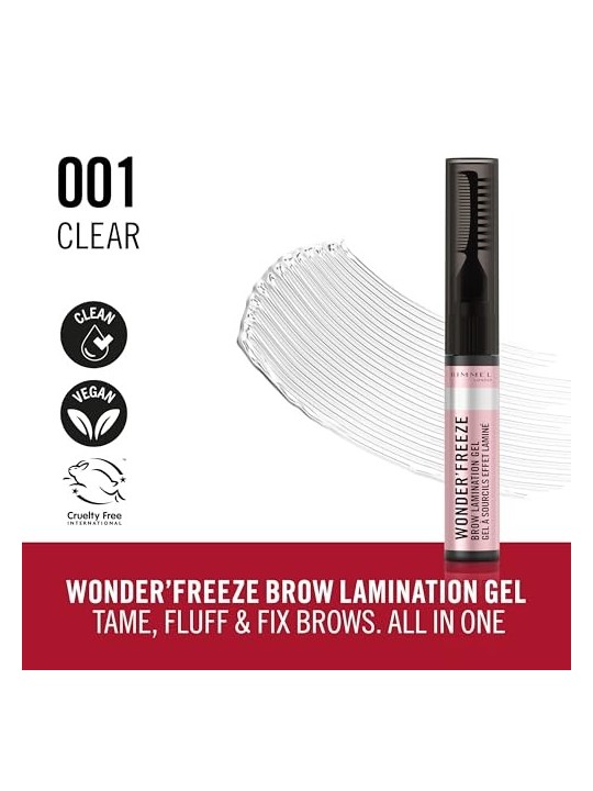 Gel per laminazione sopracciglia Rimmel Wonder'Freeze, trasparente e duraturo