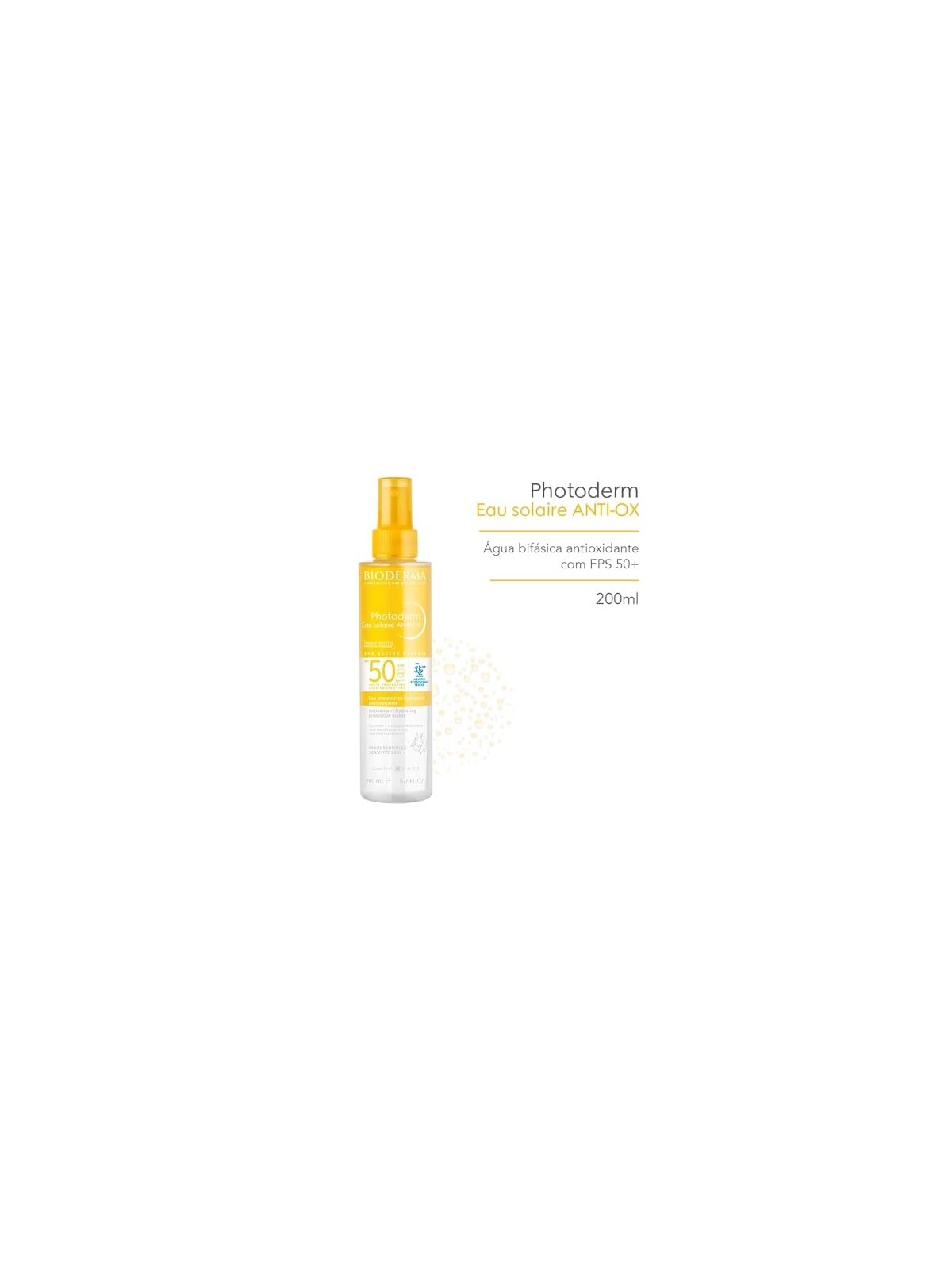 Bioderma Photoderm Eau Solaire ANTIOX SPF50 Agente abbronzante per il corpo donna 200ml
