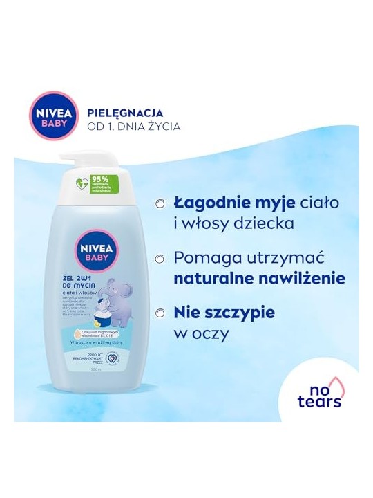 NIVEA Baby gel 2in1 per il lavaggio di corpo e capelli 500ml