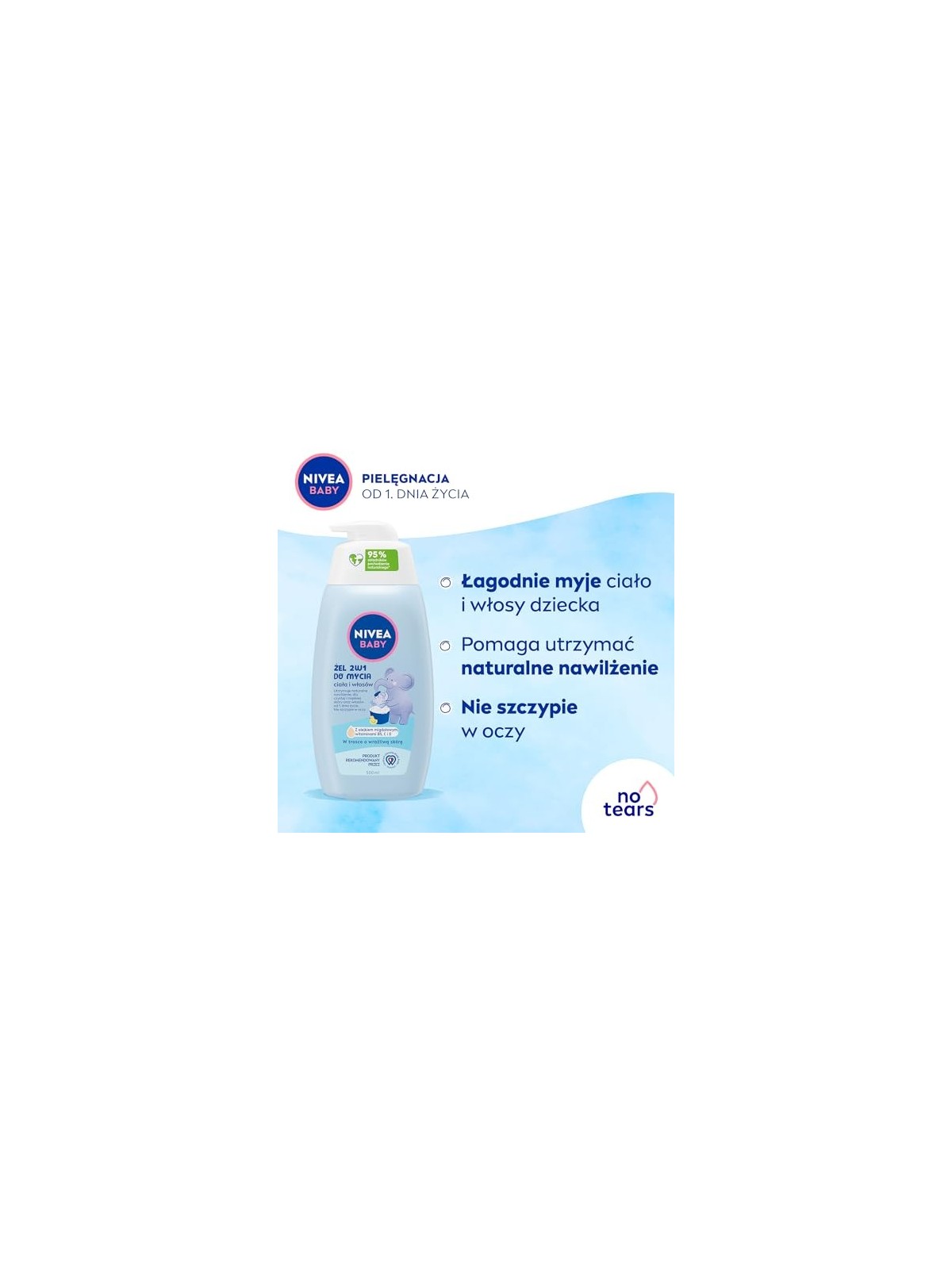 NIVEA Baby gel 2in1 per il lavaggio di corpo e capelli 500ml
