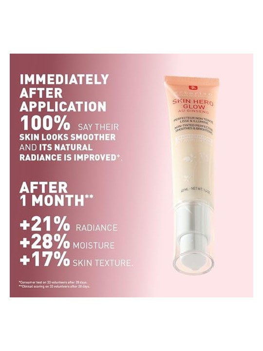 Erborian Skin Hero Glow Non colorato Perfector Leviga e illumina Crema per la pelle perfezionante e illuminante donna 40ml