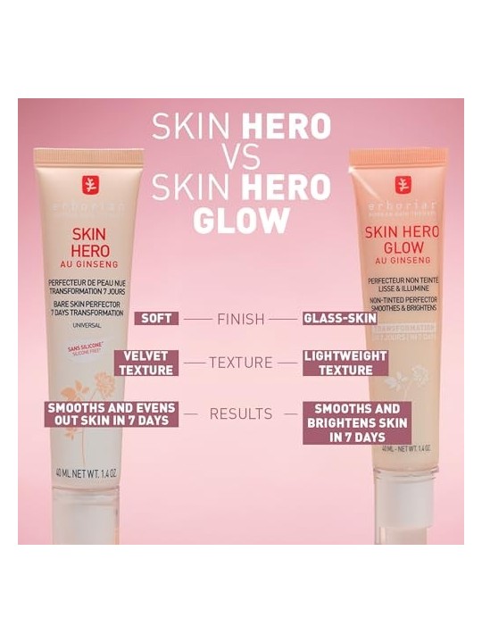 Erborian Skin Hero Glow Non colorato Perfector Leviga e illumina Crema per la pelle perfezionante e illuminante donna 40ml