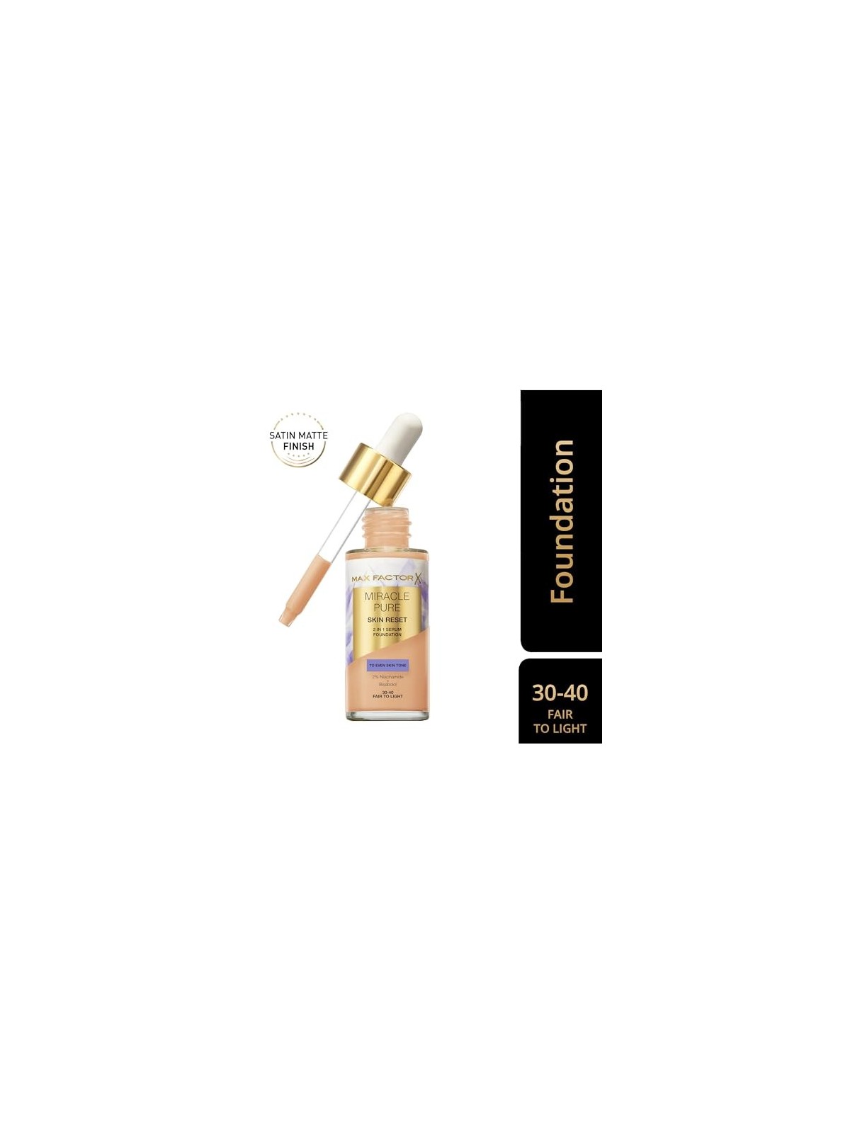 Fondotinta siero 2in1 Max Factor Miracle Pure Skin Reset 30 ml donna 3040 Fair To Light